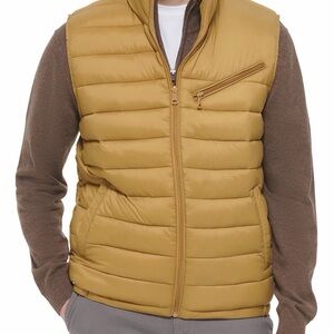 Men's Quilted Puffer Vest - Mustard
